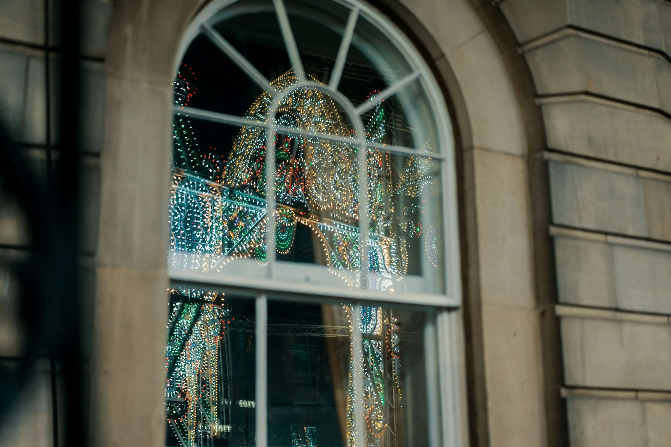 view of string lots from building window